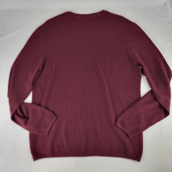 Stitch Note Mens Merino Wool Sweater‎ L Crew Neck Pull Over Long Sleeve L Maroon - Picture 6 of 7